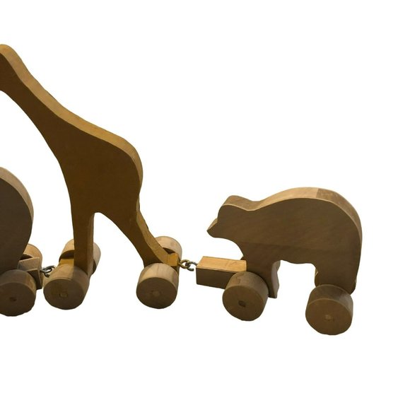 Wood Handmade Animal Train Grandpa Craft Unfinished Toy - Picture 9 of 11